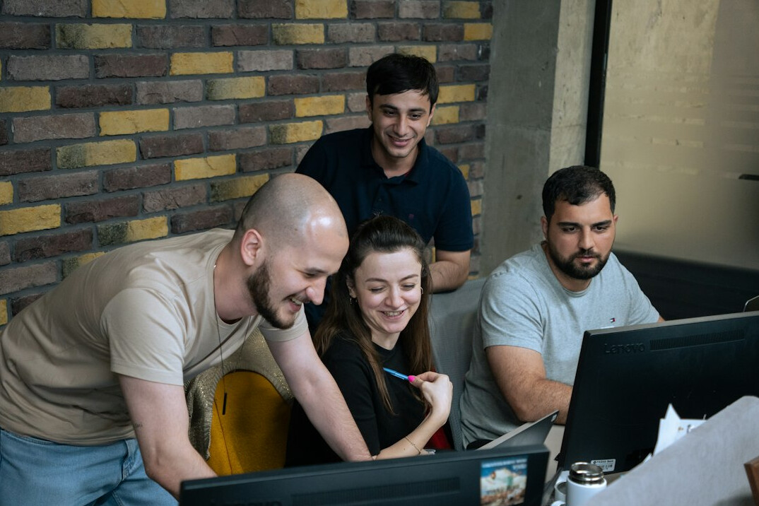 team using digital documents
