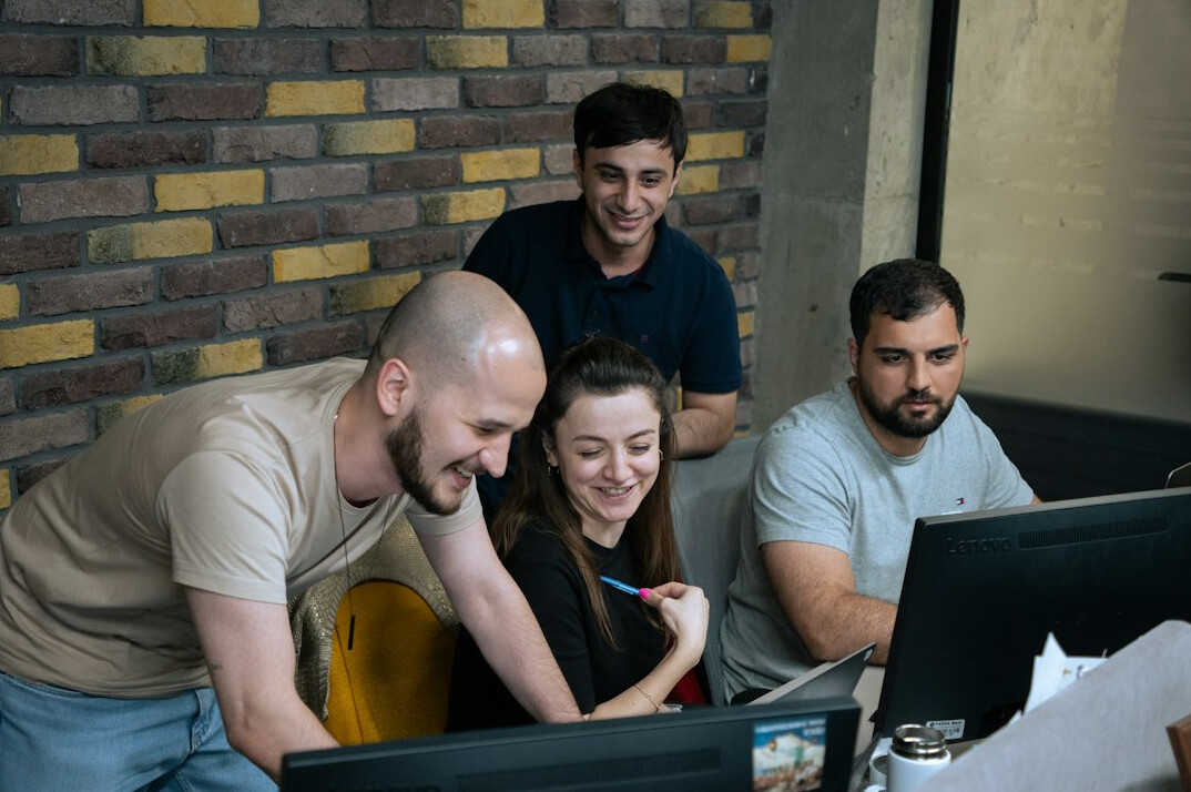 team using digital files